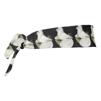 Trumpeter Pigeon White Tie Headband