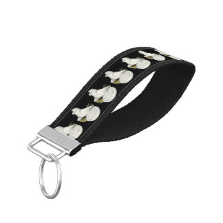 Trumpeter Pigeon White Wrist Keychain
