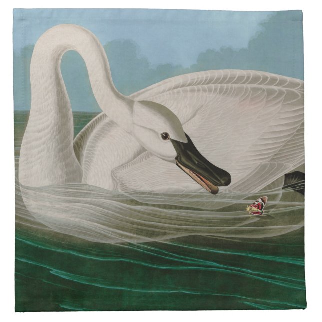 Trumpeter Swan Birds of America Audubon Print Cloth Napkin (Front)