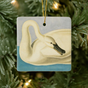 Trumpeter Swan by John James Audubon, Vintage Bird Ceramic Ornament