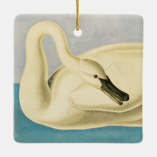 Trumpeter Swan by John James Audubon Vintage Bird Ceramic Ornament