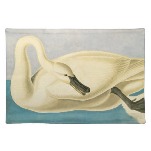 Trumpeter Swan by John James Audubon, Vintage Bird Cloth Placemat