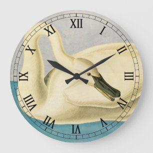 Trumpeter Swan by John James Audubon, Vintage Bird Large Clock
