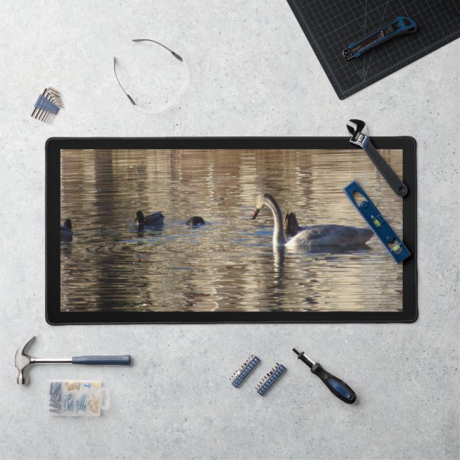 Trumpeter Swan n Mallard Ducks Mat (Workstation)
