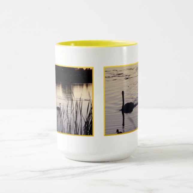 Trumpeter Swans at Dusk Style 2 Mug (Center)