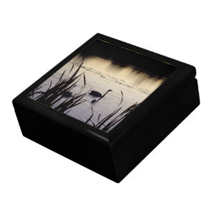 Trumpeter Swans at Dusk Wooden Keepsake Box