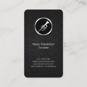 Trumpeter Trumpet Icon Grunge BusinessCard Business Card