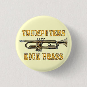 Trumpeters Kick Brass button