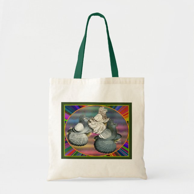 Trumpeters Pigeons Three Tote Bag (Front)