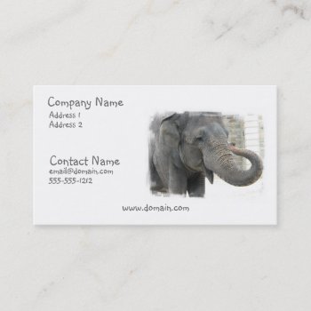 Trumpeting Elephant Business Card by WildlifeAnimals at Zazzle