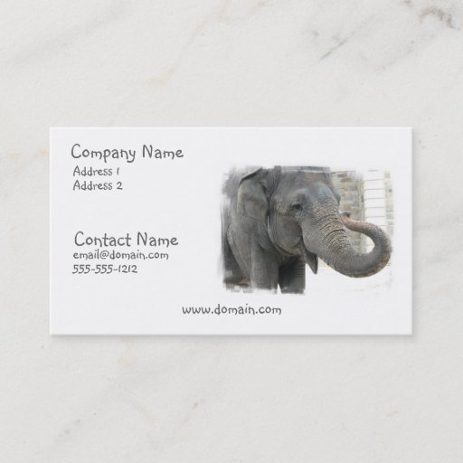 Customizable Trumpeting Elephant Business Card