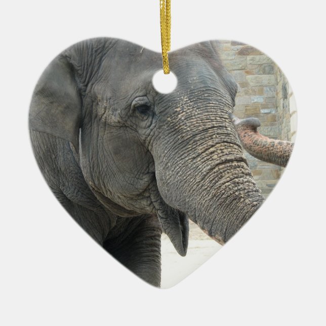 Trumpeting Elephant Ornament (Front)
