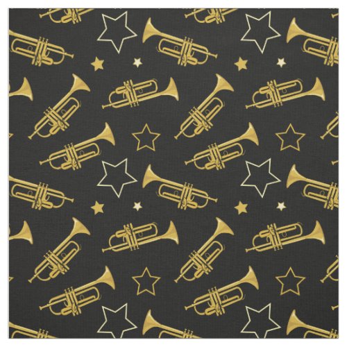 Trumpets and Stars Pattern Fabric