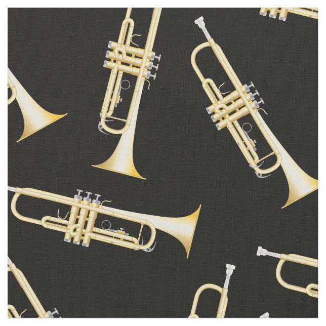 Trumpets Music Musician Room Decor Fabric (Close Up)