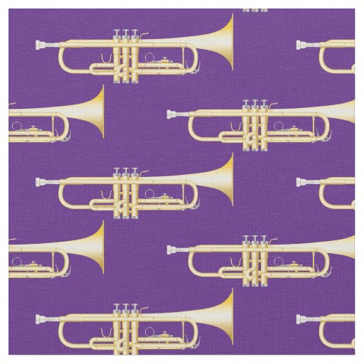 Trumpets Music Musician Room Decor Purple Fabric