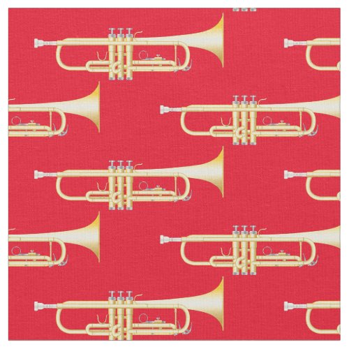 Trumpets Music Musician Room Decor Red Fabric
