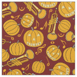 Trumpets Music Note Pumpkins Fabric