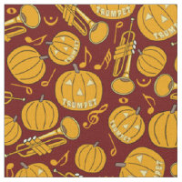 Trumpets Music Note Pumpkins Fabric