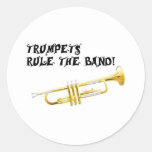 Trumpets Rule the Band! Classic Round Sticker