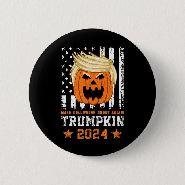 Trumpkin 2024 Usa Make Halloween Great Again Funny Button (Front)