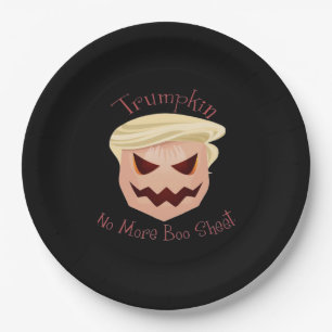 Trumpkin Boo Sheet Halloween Funny Classic Paper Plates