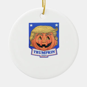 Trumpkin Classic – Funny Halloween Quote Ceramic Ornament