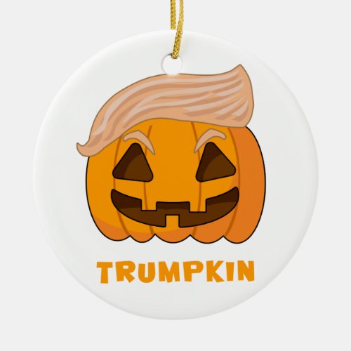 Trumpkin Donald Trump Pumpkin Ceramic Ornament