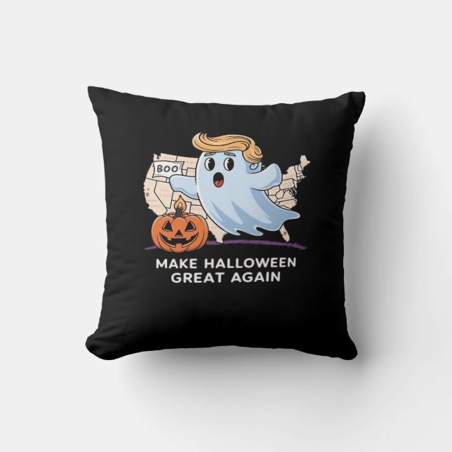 Trumpkin Funny Halloween Boo - Make Halloween Grea Throw Pillow (Front)
