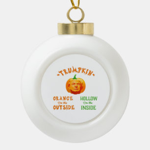 Trumpkin Funny Halloween Classic Ceramic Ball Christmas Ornament