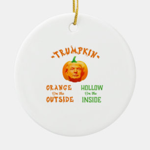 Trumpkin Funny Halloween Classic Ceramic Ornament