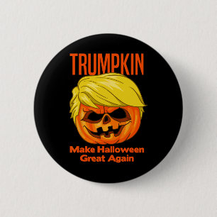 Trumpkin Funny Halloween Pumpkin Costume Button