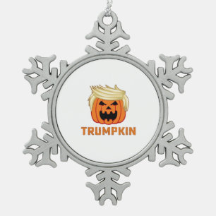 Trumpkin – Funny Parody Slogan Snowflake Pewter Christmas Ornament