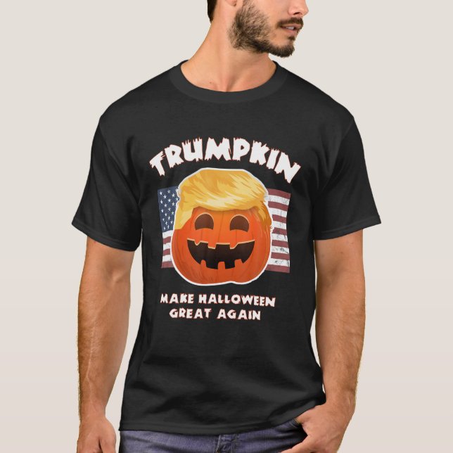 TRUMPKIN Funny Trump Pumpkin Pie Pun USA Liberals  T-Shirt (Front)