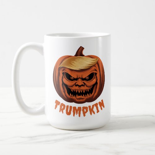 Trumpkin _ Grinning Donald Trump Halloween Pumpkin Coffee Mug