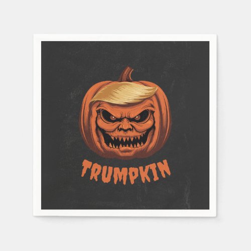 Trumpkin _ Grinning Donald Trump Halloween Pumpkin Napkins