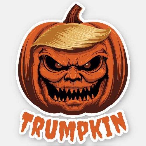 Trumpkin _ Grinning Donald Trump Halloween Pumpkin Sticker