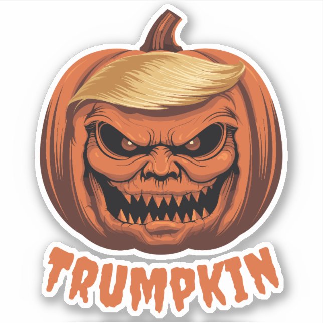 Trumpkin - Grinning Donald Trump Halloween Pumpkin Sticker (Front)