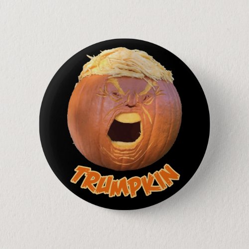 Trumpkin Halloween button badge