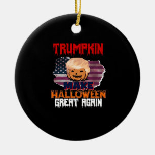 Trumpkin Halloween Classic Ceramic Ornament