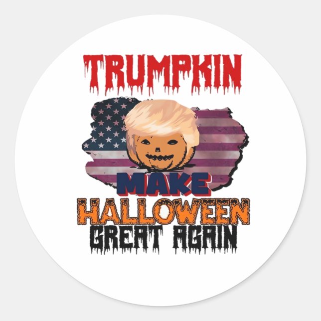 Trumpkin Halloween Classic Round Sticker (Front)