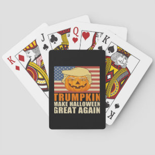 Trumpkin Halloween Funny Classic & Basic Design Poker Cards
