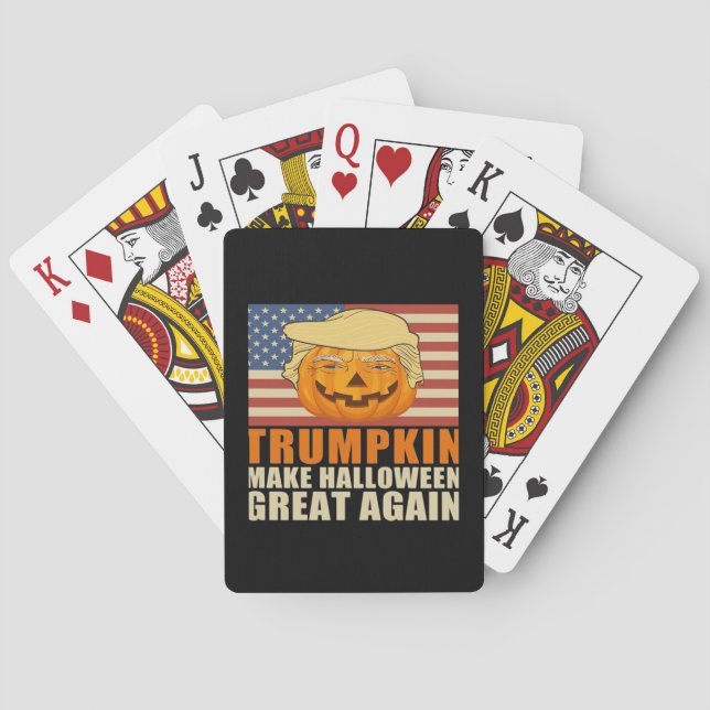 Trumpkin Halloween Funny Classic & Basic Design Poker Cards (Back)