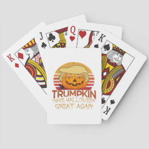 Trumpkin Halloween Funny Classic Poker Cards