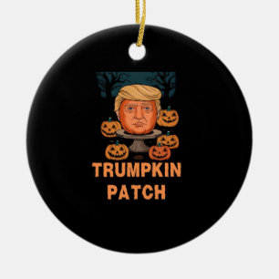 Trumpkin  Halloween – Funny Political Pumpkin Desi Ceramic Ornament