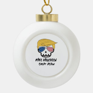 Trumpkin Halloween Make Halloween Great Again Funn Ceramic Ball Christmas Ornament