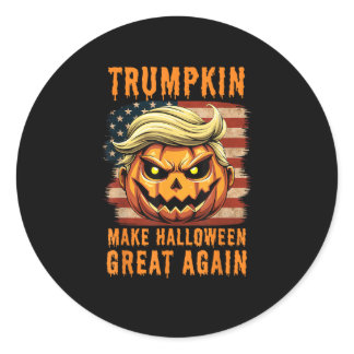 Trumpkin Halloween Pumpkin Make Halloween Great Ag Classic Round Sticker