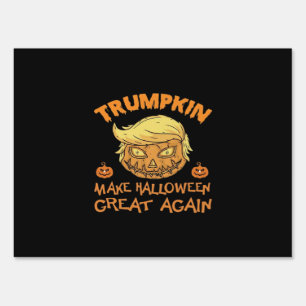 Trumpkin Halloween Pumpkin Sign