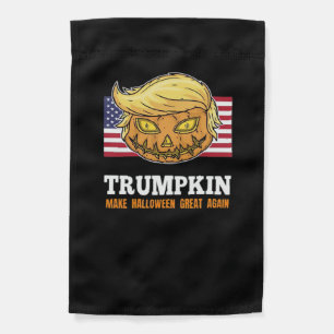 Trumpkin Halloween Pumpkin With Flag Scary Design