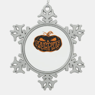 Trumpkin Halloween Snowflake Pewter Christmas Ornament