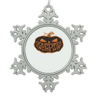 Trumpkin Halloween Snowflake Pewter Christmas Ornament